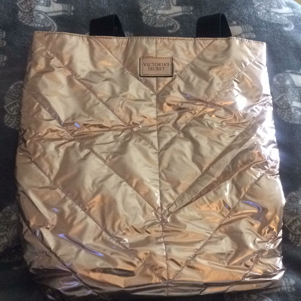 Victoria Secret gold tote.
